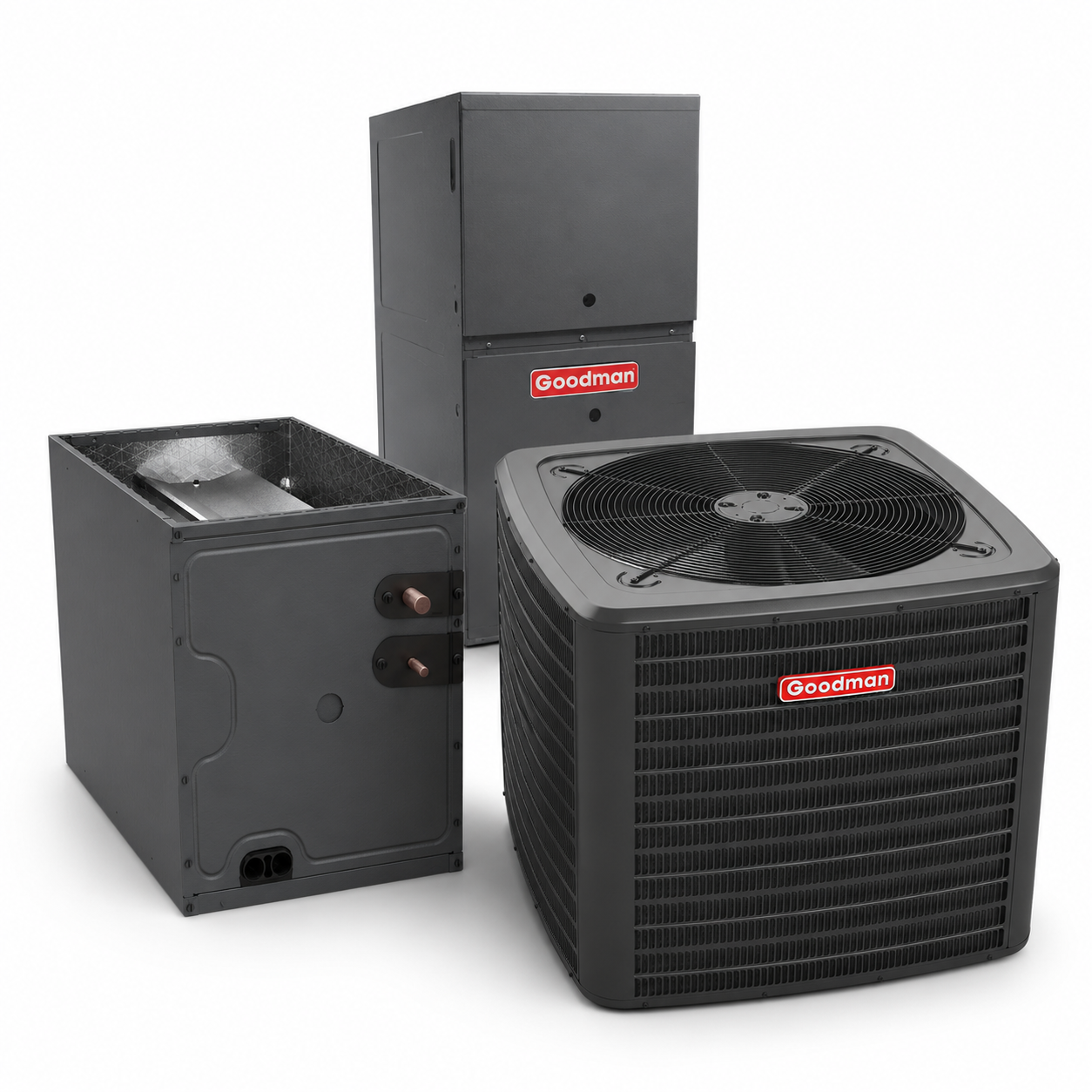 Goodman 2.5 Ton 14.3 SEER2 80% AFUE 80,000 BTU Gas Furnace and R32 Air Conditioner System - Downflow/Horizontal