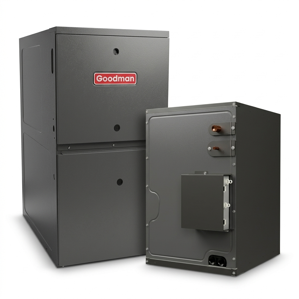 Goodman 2 Ton 80% AFUE Furnace and Coil System - R32 - Upflow/Horizontal