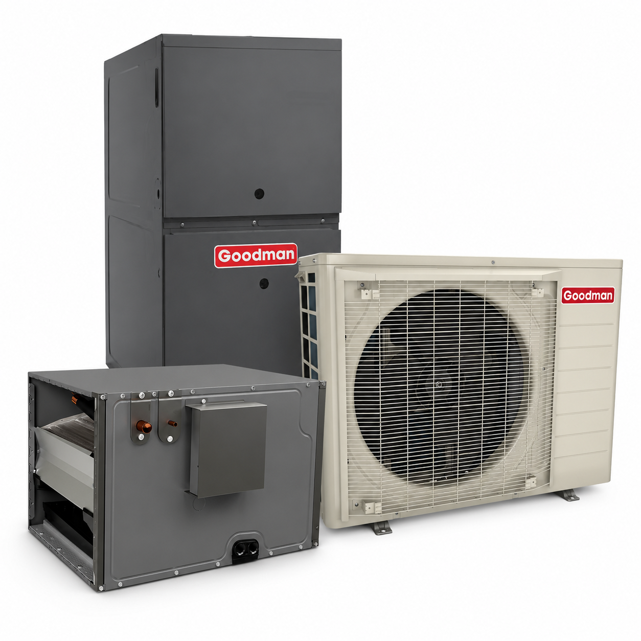Goodman 2.5 Ton 17.5 SEER2 80% AFUE 80,000 BTU Gas Furnace and R32 Air Conditioner System - Downflow/Horizontal