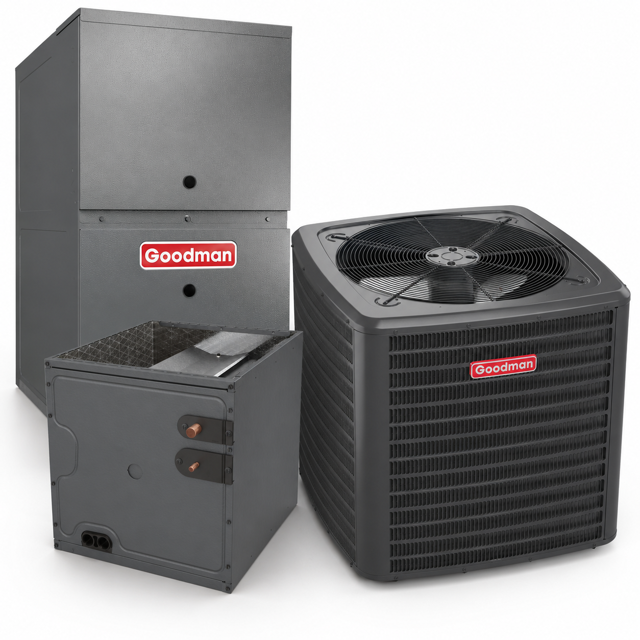 Goodman 2 Ton 14.3 SEER2 80% AFUE 60,000 BTU Gas Furnace and R32 Air Conditioner System - Upflow/Horizontal