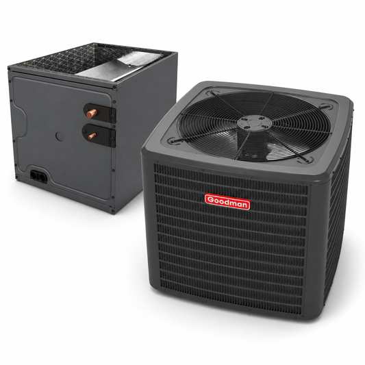 Goodman 2.5 Ton 14.3 SEER2 Central Air Conditioner Split with 17 1/2' inch Upflow/Downflow Cased Coil- R32