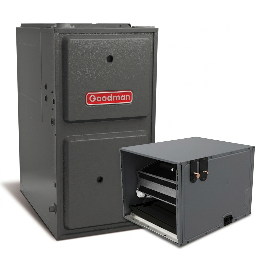 Goodman 2 Ton 96% AFUE Furnace and Coil System - R32 - Upflow/Horizontal