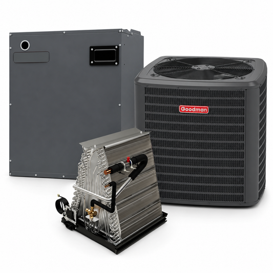 Goodman 2 Ton 15.2 SEER2  Electric Furnace and Air Conditioner System - Upflow/Downflow - 16"