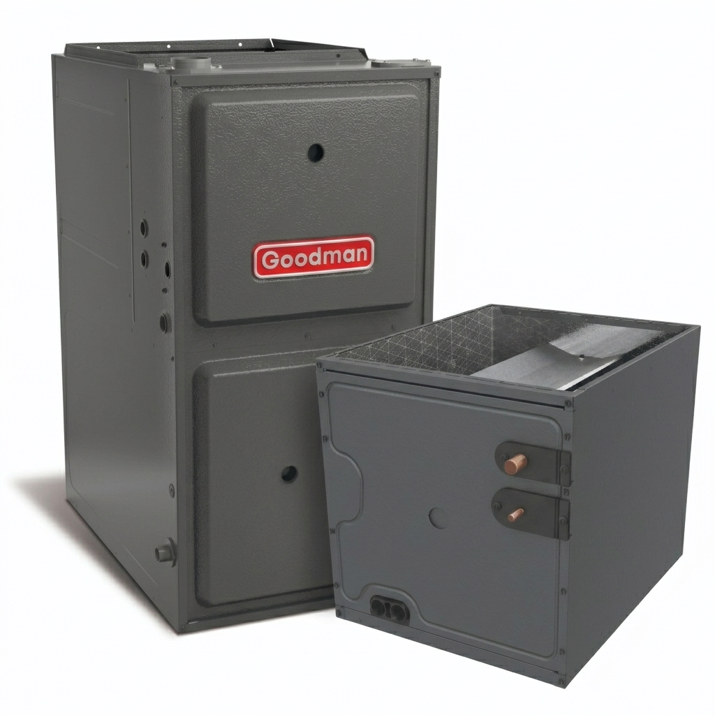 Goodman 3.5 Ton 96% AFUE Furnace and Coil System - R32 - Upflow/Horizontal