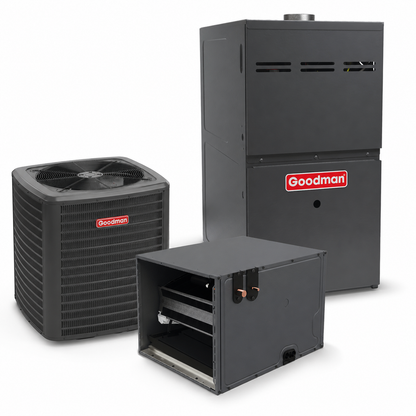 Goodman 3.5 Ton 14.3 SEER2 80% AFUE 80,000 BTU Gas Furnace and R32 Air Conditioner System - Upflow/Horizontal