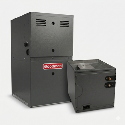 Goodman 2.5 Ton 80% AFUE Furnace and Coil System - R32 - Upflow/Horizontal
