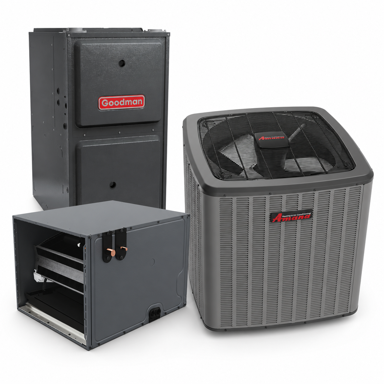 Goodman 3 Ton 14.3 SEER2 96% AFUE 60,000 BTU Gas Furnace and R32 Air Conditioner System - Upflow/Horizontal