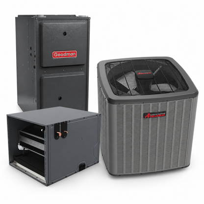 Goodman 3 Ton 14.3 SEER2 96% AFUE 60,000 BTU Gas Furnace and R32 Air Conditioner System - Upflow/Horizontal