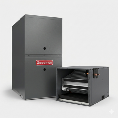 Goodman 2.5 Ton 80% AFUE Furnace and Coil System - R32 - Upflow/Horizontal