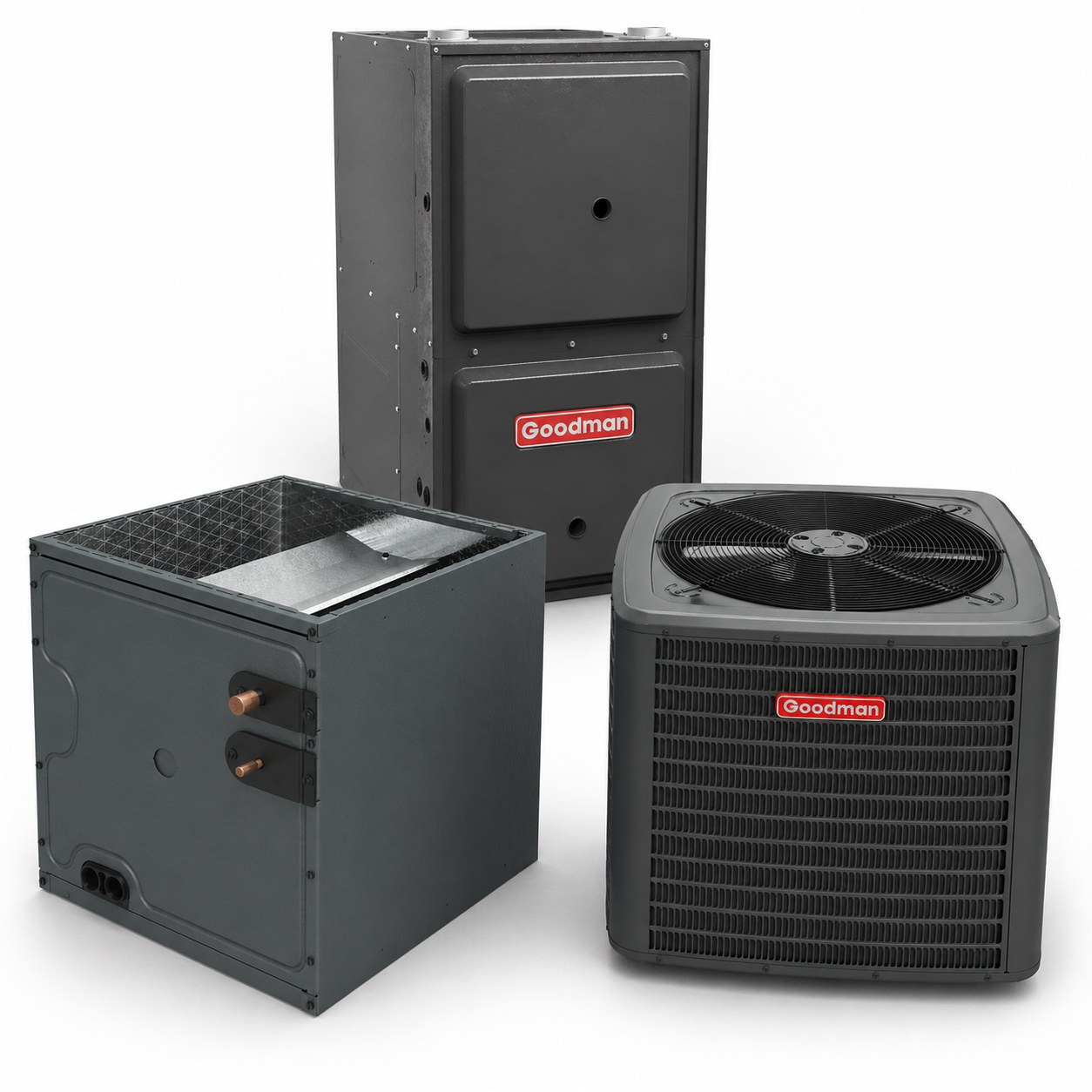 Goodman 3 Ton 14.3 SEER2 92% AFUE 60,000 BTU Gas Furnace and R32 Air Conditioner System - Upflow/Horizontal