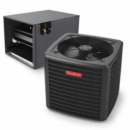Goodman 3 Ton 14.3 SEER2 Central Air Conditioner Split with 30' inch Horizontal Cased Coil- R32