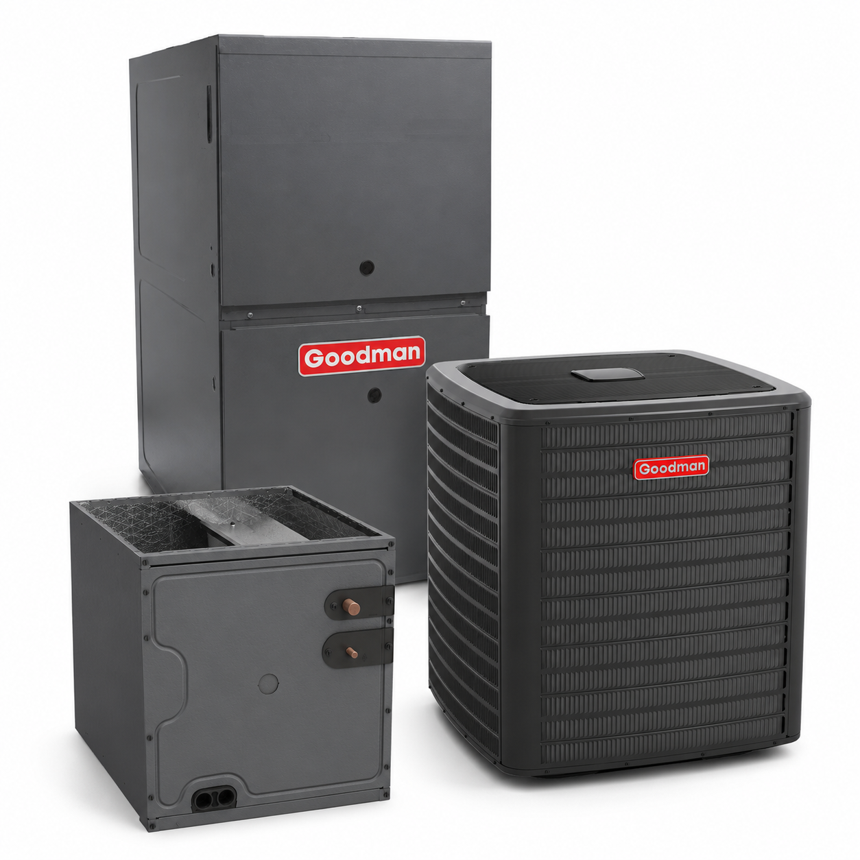 Goodman 2 Ton 15.2 SEER2 80% AFUE 60,000 BTU Gas Furnace and R32 Air Conditioner System - Upflow/Horizontal