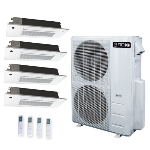 ACIQ 4-Zone Ductless Mini Split AC & Heat Pump 55000 BTU (6K+6K+9K+18K), One Way Ceiling Cassette Units, 230V