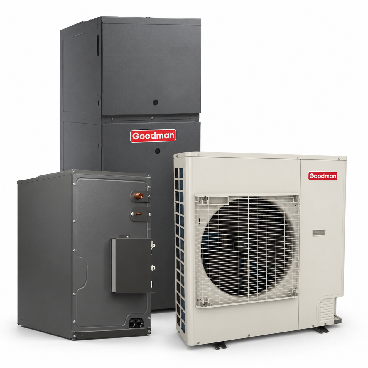 Goodman 3 Ton 19.0 SEER2 80% AFUE 80,000 BTU Furnace and High Efficiency Heat Pump System | Inverter - R32 - Upflow/Horizontal