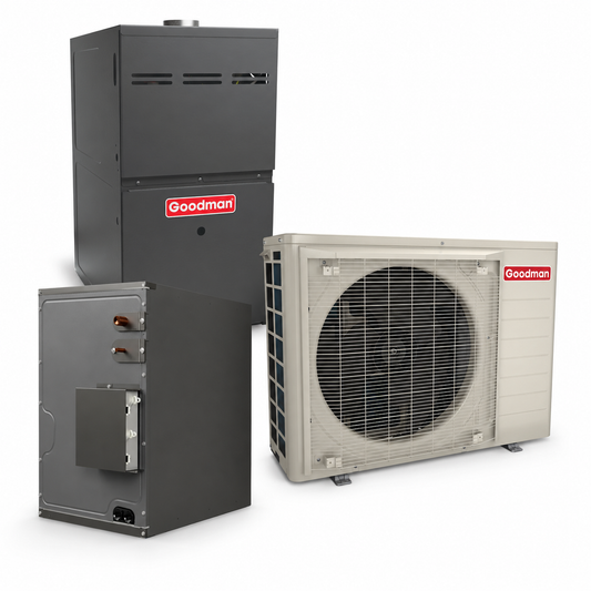 Goodman 1.5 Ton 18.5 SEER2 80% AFUE 60,000 BTU Gas Furnace and R32 Air Conditioner System - Upflow/Horizontal