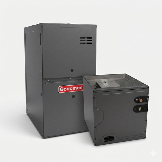 Goodman 3.5 Ton 80% AFUE Furnace and Coil System - R32 - Upflow/Horizontal