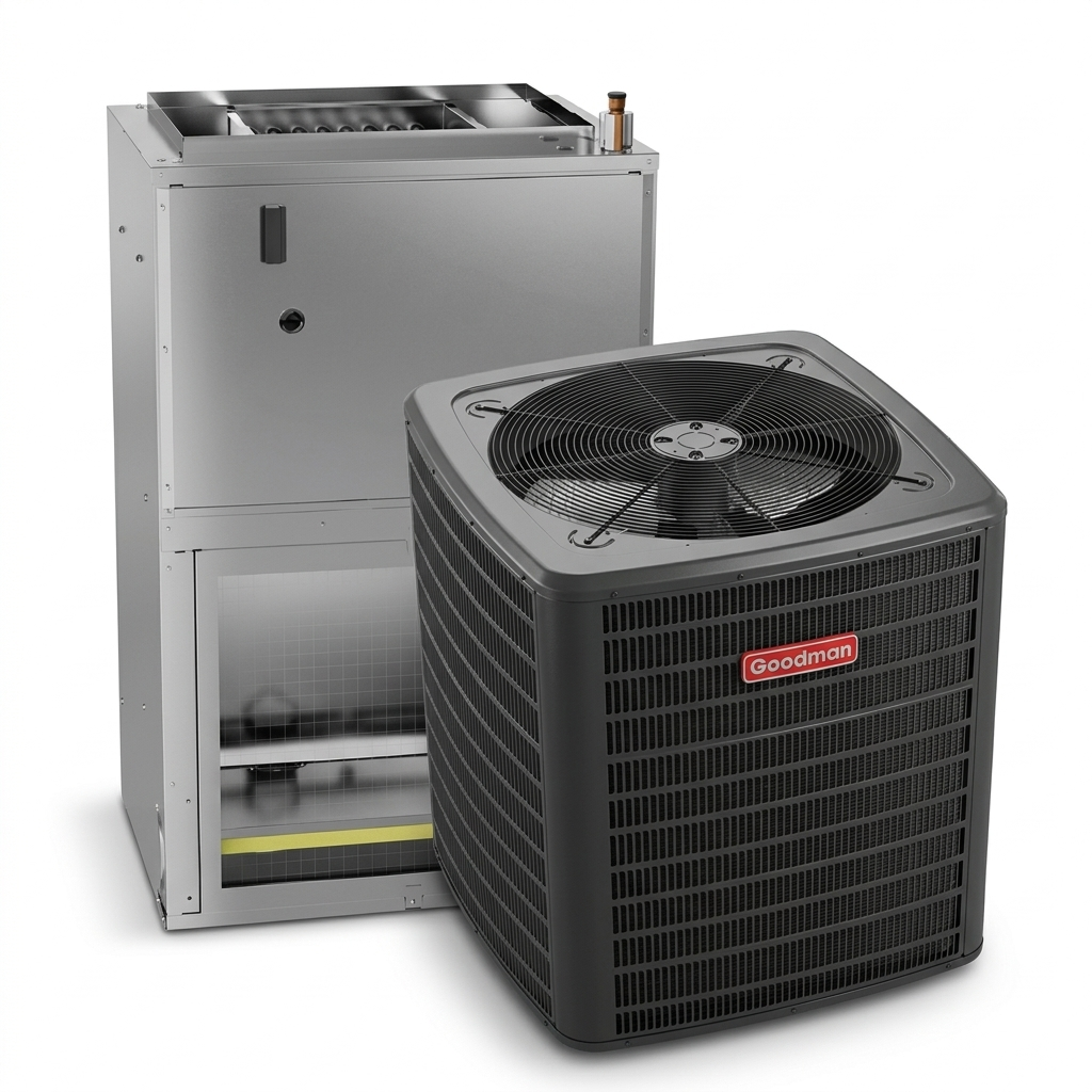 Goodman 36,000 BTU 15.2 SEER2 High Efficiency Wall Mounted Air Handler Unit Ducted Heat Pump Split System w/ 8kW Heat R32 230V