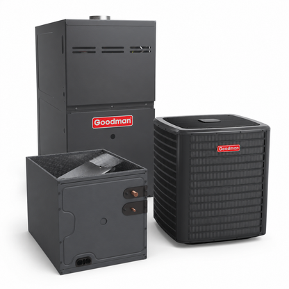 Goodman 4 Ton 15.2 SEER2 80% AFUE 80,000 BTU Gas Furnace and R32 Air Conditioner System - Upflow/Horizontal