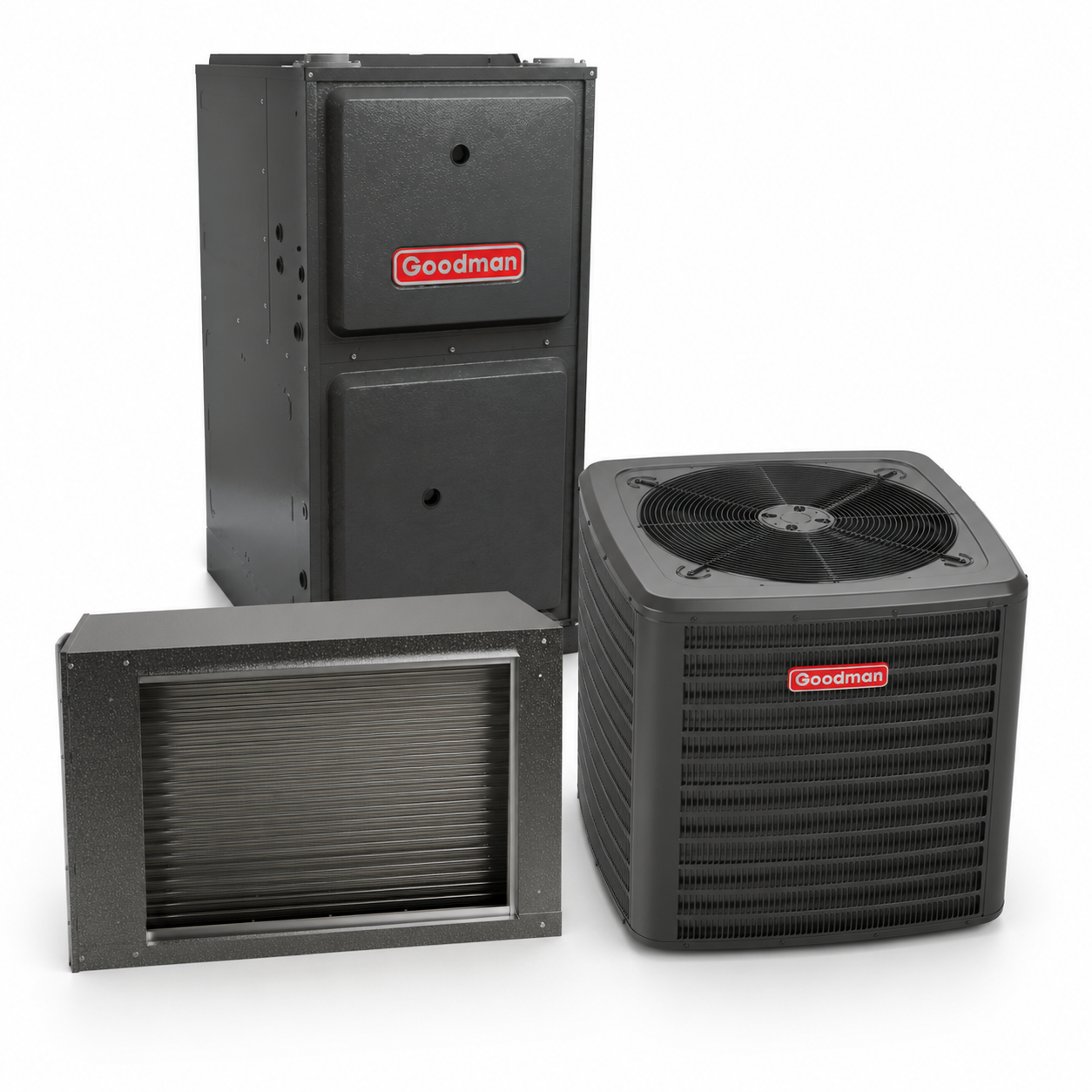 Goodman 2 Ton 14.5 SEER2 96% AFUE 80,000 BTU Gas Furnace and R32 Air Conditioner System - Upflow/Horizontal