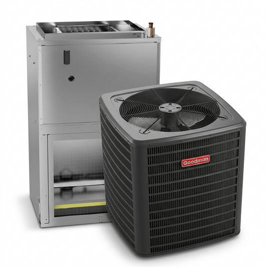 Goodman 18,000 BTU 14.5 SEER2 High Efficiency Wall Mounted Air Handler Unit Ducted Heat Pump Split System w/ 8kW Heat R32 230V