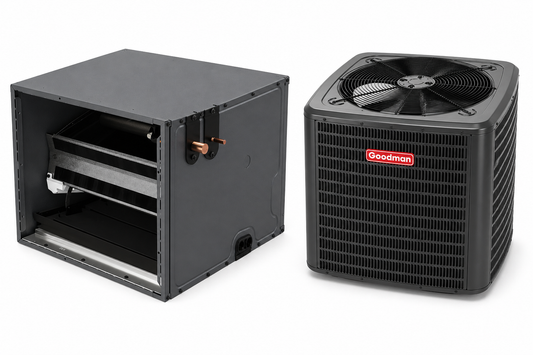 Goodman 3 Ton 14.3 SEER2 Central Air Conditioner Split with 30' inch Horizontal Cased Coil- R32