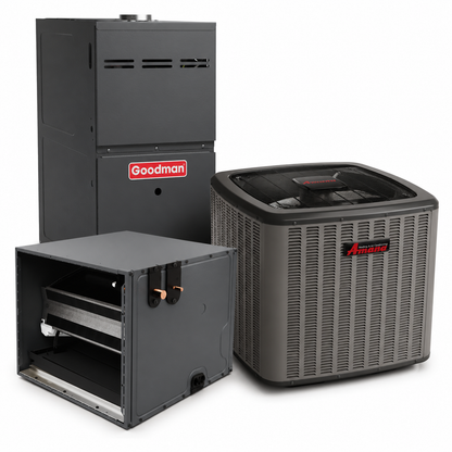 Goodman 3 Ton 16.7 SEER2 80% AFUE 60,000 BTU Furnace and High Efficiency Heat Pump System | Inverter - R32 - Upflow/Horizontal