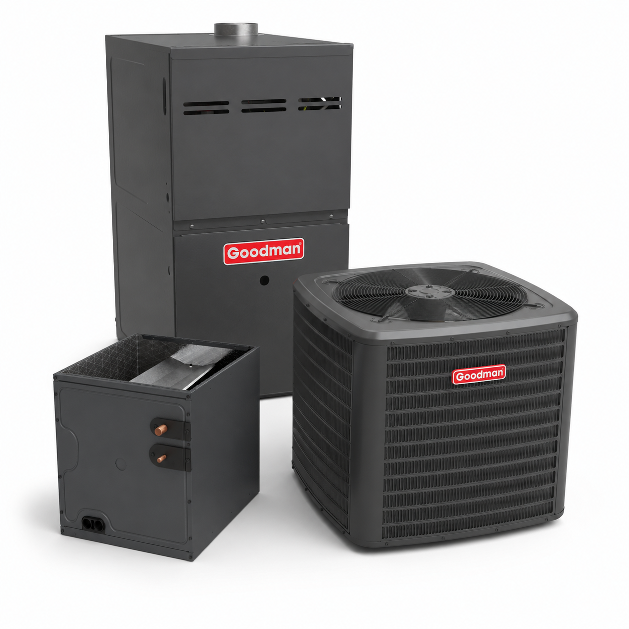 Goodman 2 Ton 14.3 SEER2 80% AFUE 60,000 BTU Gas Furnace and R32 Air Conditioner System - Upflow/Horizontal