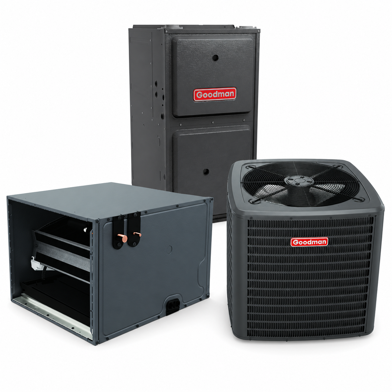 Goodman 2 Ton 14.5 SEER2 96% AFUE 60,000 BTU Gas Furnace and R32 Air Conditioner System - Upflow/Horizontal