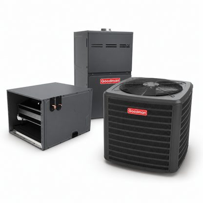 Goodman 2 Ton 14.3 SEER2 80% AFUE 80,000 BTU Gas Furnace and R32 Air Conditioner System - Upflow/Horizontal