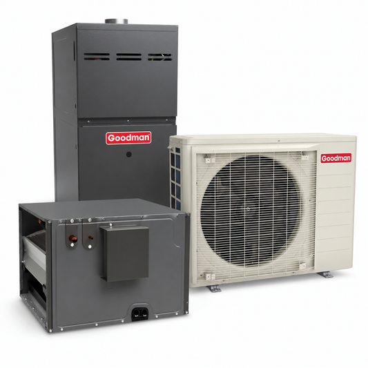 Goodman 1.5 Ton 18.5 SEER2 80% AFUE 60,000 BTU Gas Furnace and R32 Air Conditioner System - Upflow/Horizontal