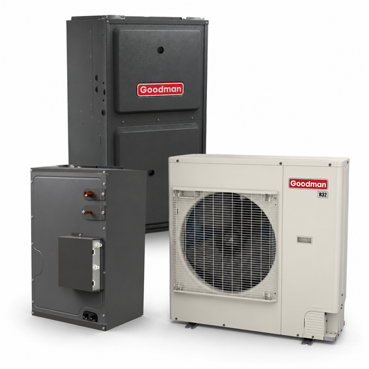 Goodman 4 Ton 16.5 SEER2 97% AFUE 80,000 BTU Gas Furnace and R32 Air Conditioner System - Upflow/Horizontal