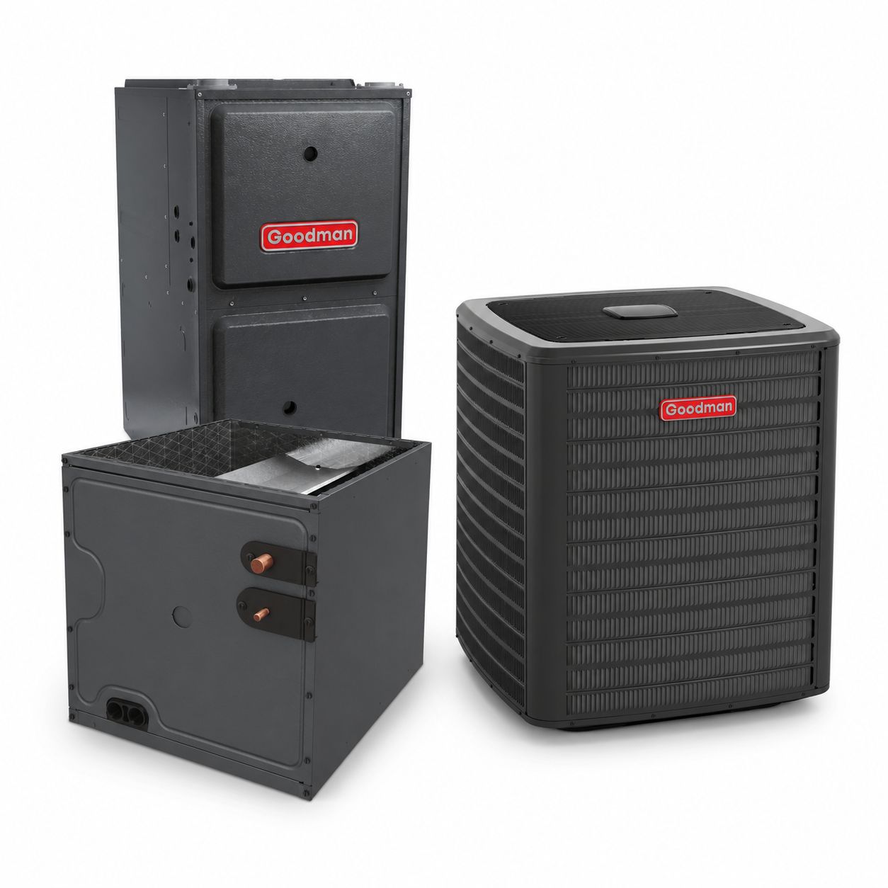 Goodman 4 Ton 15.2 SEER2 97% AFUE 100,000 BTU Gas Furnace and R32 Air Conditioner System - Upflow/Horizontal