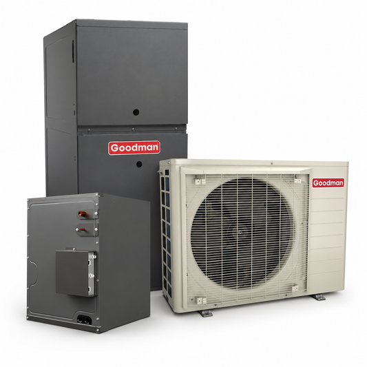 Goodman 5 Ton 16.0 SEER2 80% AFUE 100,000 BTU Furnace and High Efficiency Heat Pump System | Inverter - R32 - Upflow/Horizontal