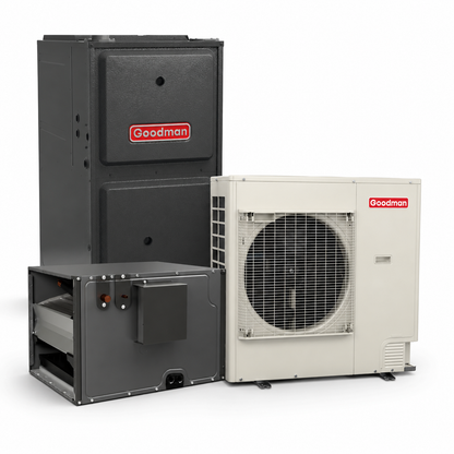 Goodman 3 Ton 19.0 SEER2 96% AFUE 80,000 BTU Furnace and High Efficiency Heat Pump System | Inverter - R32 - Upflow/Horizontal