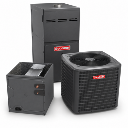 Goodman 3 Ton 14.3 SEER2 80% AFUE 80,000 BTU Gas Furnace and R32 Air Conditioner System - Upflow/Horizontal