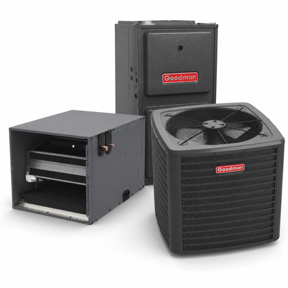 Goodman 3 Ton 14.3 SEER2 96% AFUE 80,000 BTU Gas Furnace and R32 Air Conditioner System - Upflow/Horizontal