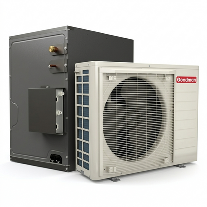 Goodman 1.5 Ton 19.0 SEER2 Central Heat Pump with 21' inch Upflow/Downflow Cased Coil | Inverter - R32