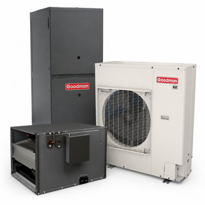 Goodman 4 Ton 16.5 SEER2 80% AFUE 80,000 BTU Gas Furnace and R32 Air Conditioner System - Upflow/Horizontal