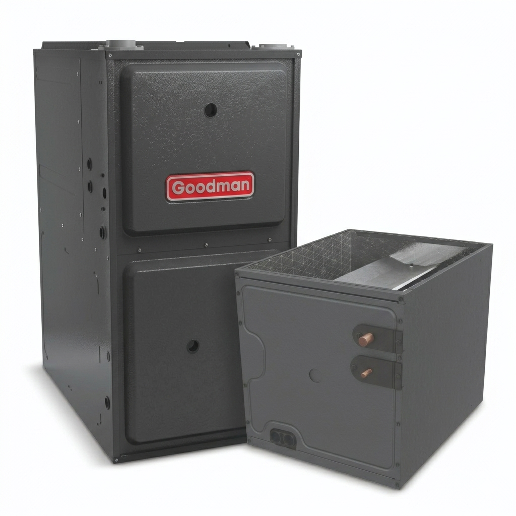 Goodman 2.5 Ton 97% AFUE Furnace and Coil System - R32 - Upflow/Horizontal