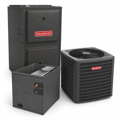 Goodman 2 Ton 14.3 SEER2 96% AFUE 60,000 BTU Gas Furnace and R32 Air Conditioner System - Upflow/Horizontal