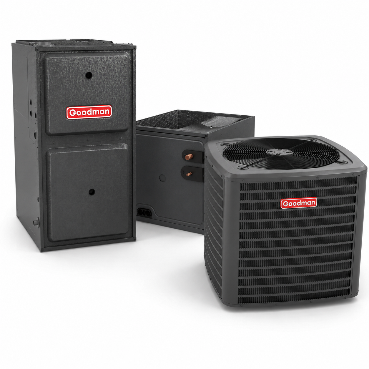 Goodman 2 Ton 14.3 SEER2 96% AFUE 60,000 BTU Gas Furnace and R32 Air Conditioner System - Upflow/Horizontal