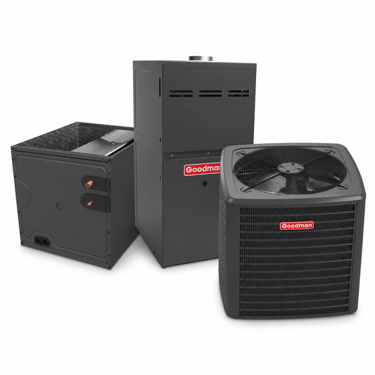 Goodman 2.5 Ton 14.3 SEER2 80% AFUE 60,000 BTU Gas Furnace and R32 Air Conditioner System - Upflow/Horizontal