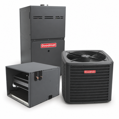 Goodman 2 Ton 14.3 SEER2 80% AFUE 60,000 BTU Gas Furnace and R32 Air Conditioner System - Upflow/Horizontal