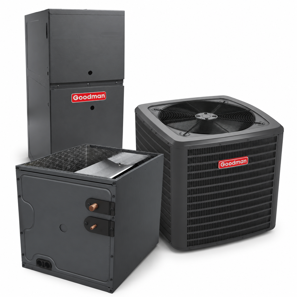 Goodman 2.5 Ton 14.3 SEER2 80% AFUE 60,000 BTU Gas Furnace and R32 Air Conditioner System - Upflow/Horizontal