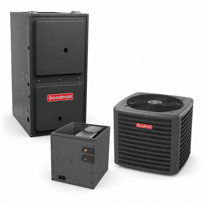 Goodman 2 Ton 14.3 SEER2 92% AFUE 80,000 BTU Gas Furnace and R32 Air Conditioner System - Upflow/Horizontal