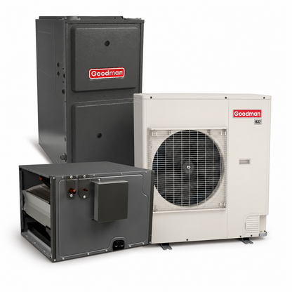 Goodman 3 Ton 19.0 SEER2 96% AFUE 80,000 BTU Gas Furnace and R32 Air Conditioner System - Upflow/Horizontal