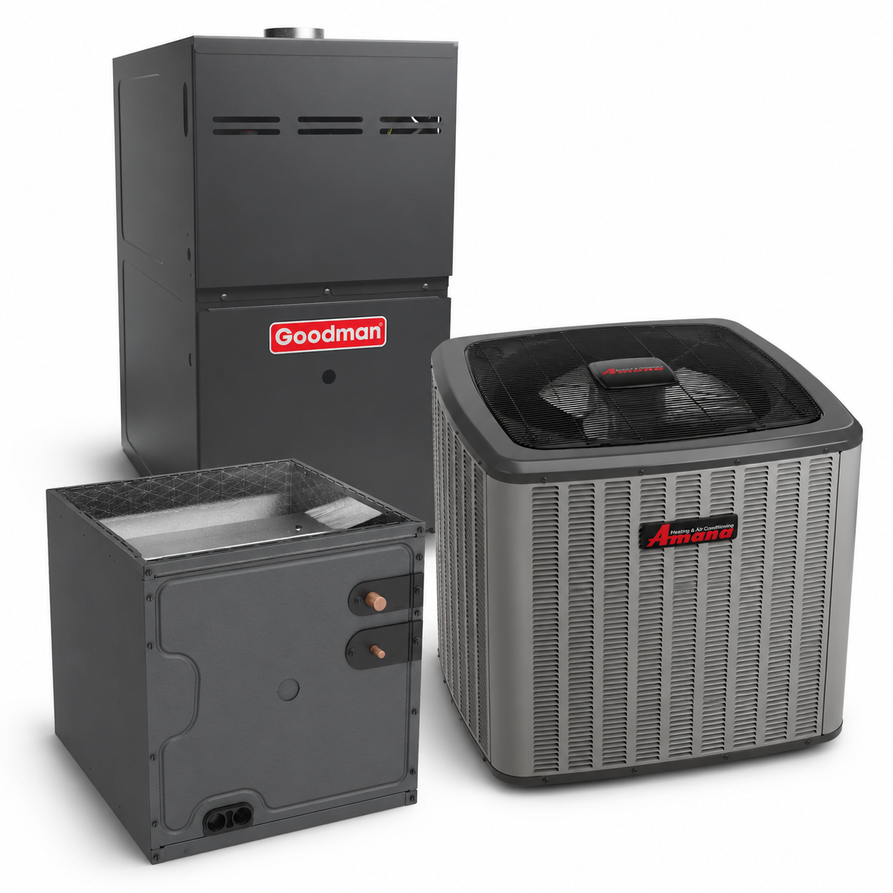 Goodman 2 Ton 17.2 SEER2 80% AFUE 60,000 BTU Furnace and High Efficiency Heat Pump System | Inverter - R32 - Upflow/Horizontal
