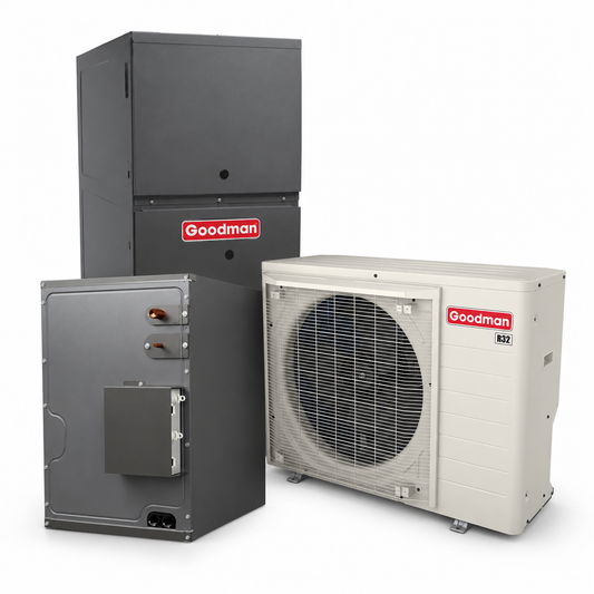 Goodman 2 Ton 19.0 SEER2 80% AFUE 60,000 BTU Gas Furnace and R32 Air Conditioner System - Upflow/Horizontal