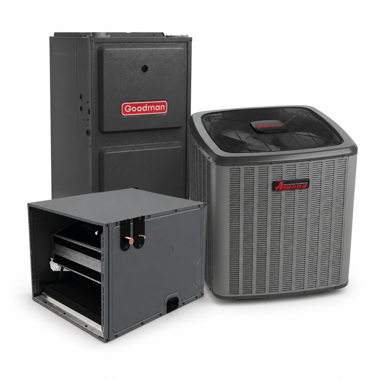 Goodman 2 Ton 17.2 SEER2 96% AFUE 60,000 BTU Furnace and High Efficiency Heat Pump System | Inverter - R32 - Upflow/Horizontal