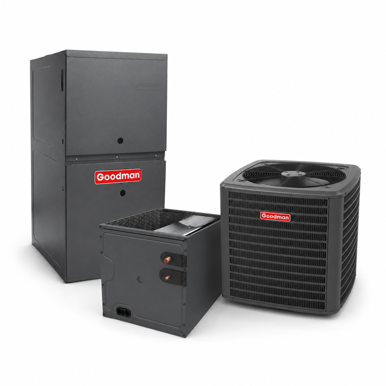 Goodman 3.5 Ton 13.4 SEER2 80% AFUE 100,000 BTU Gas Furnace and R32 Air Conditioner System - Downflow/Horizontal
